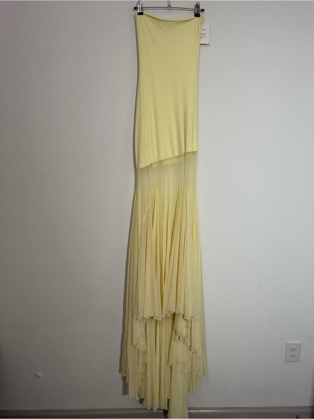 NWT Deme By Gabriella Dahlia Butter Yellow Strapless Sheer Mermaid Maxi Gown XS - Picture 3 of 12